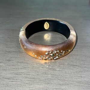 Alexis Bittar Lucite Crystal Handcarved Clamper Bangle